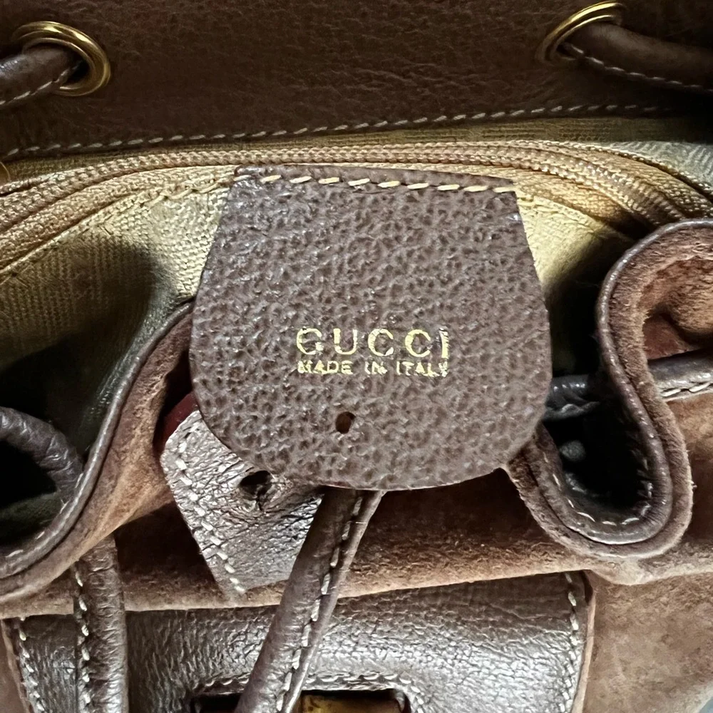 Rare Vintage 1970s Gucci Mini Bamboo Backpack - Picture 11 of 13